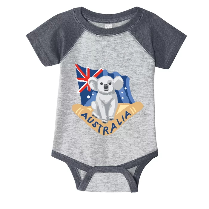 Australia Flag Koala Boomerang Infant Baby Jersey Bodysuit