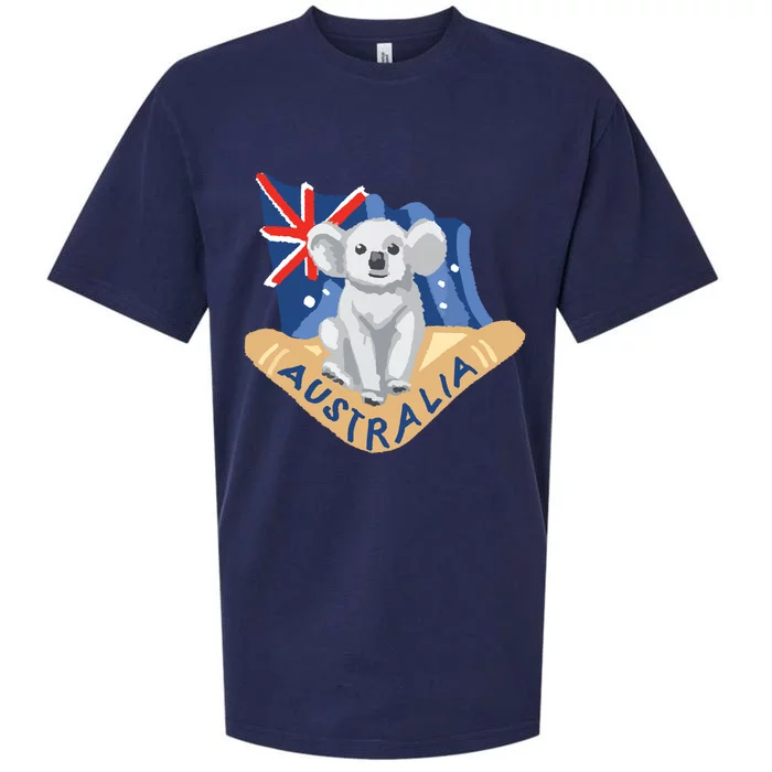 Australia Flag Koala Boomerang Sueded Cloud Jersey T-Shirt