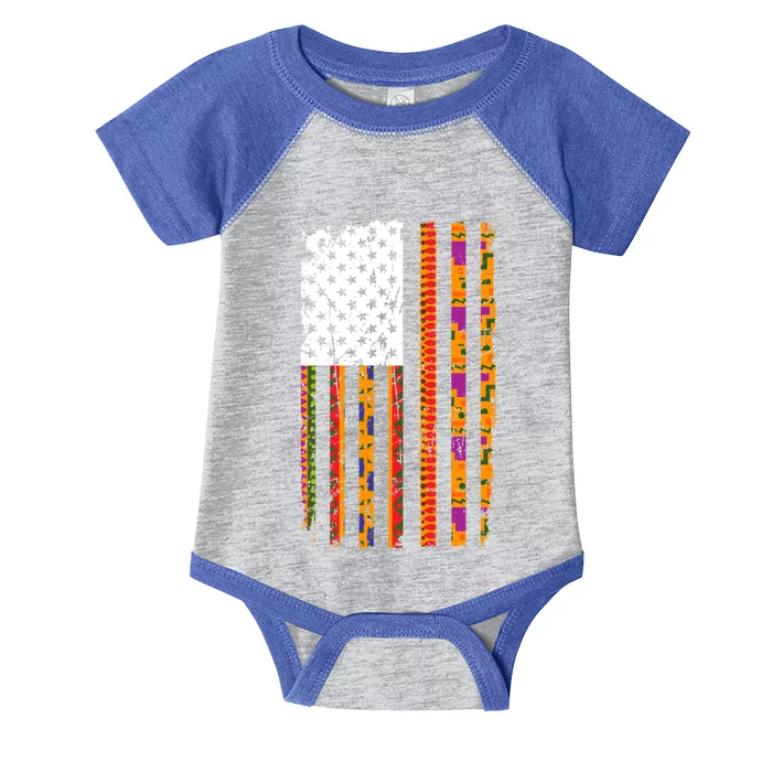 American Flag Kente African Cool Black History Month Gift Infant Baby Jersey Bodysuit