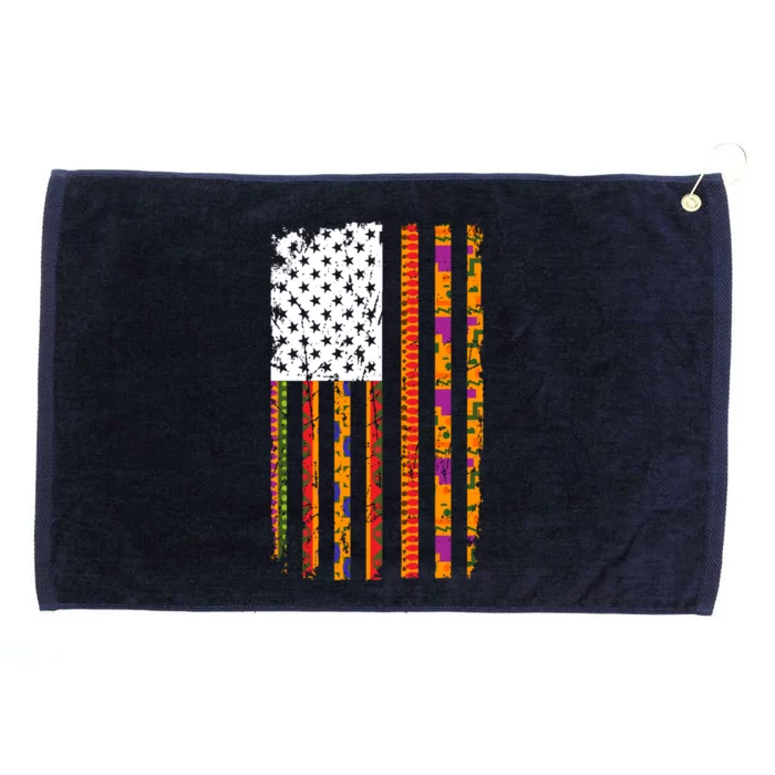 American Flag Kente African Cool Black History Month Gift Grommeted Golf Towel