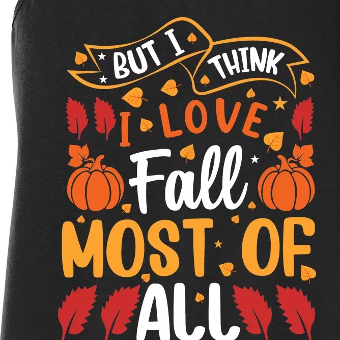 Autumn Fall Love Graphic Women's Racerback Tank