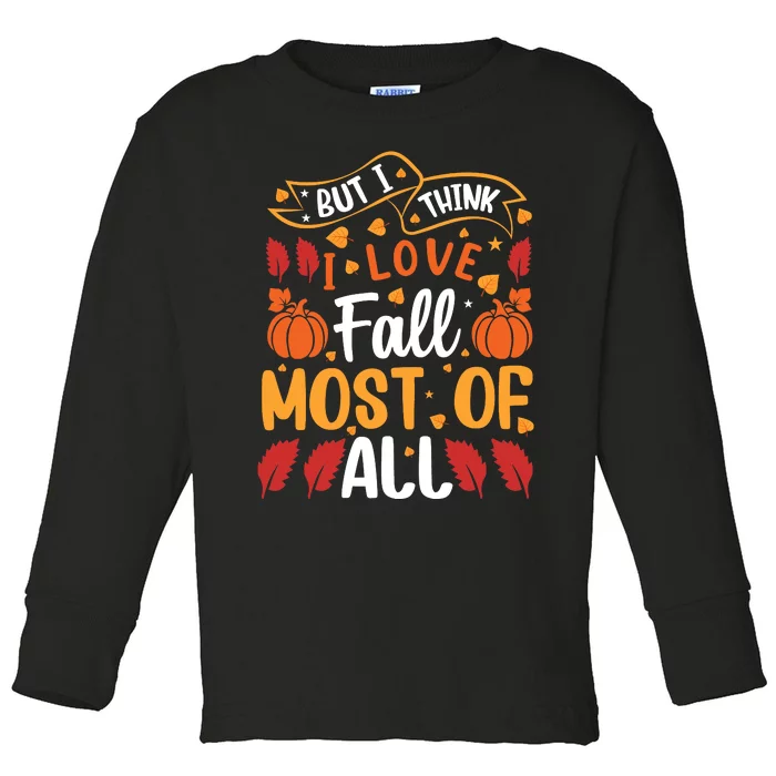 Autumn Fall Love Graphic Toddler Long Sleeve Shirt