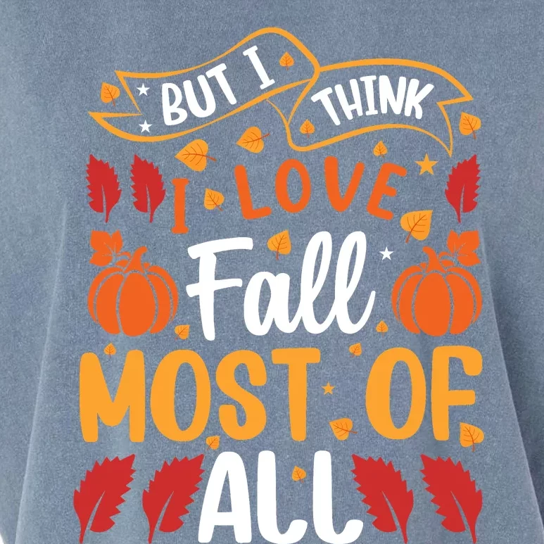 Autumn Fall Love Graphic Garment-Dyed Women's Muscle Tee