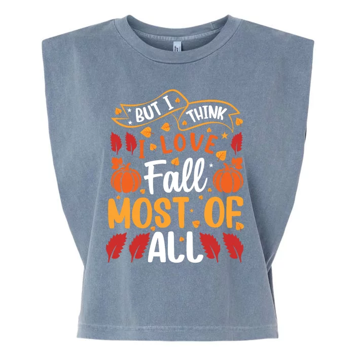 Autumn Fall Love Graphic Garment-Dyed Women's Muscle Tee