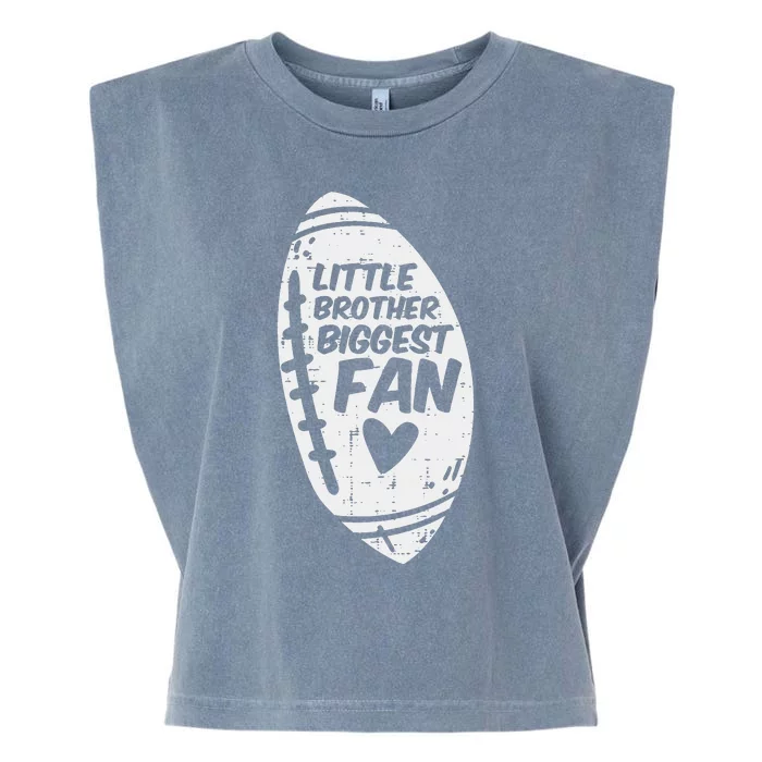 American Football Little Brother Biggest Fan Family Garment-Dyed Women's Muscle Tee