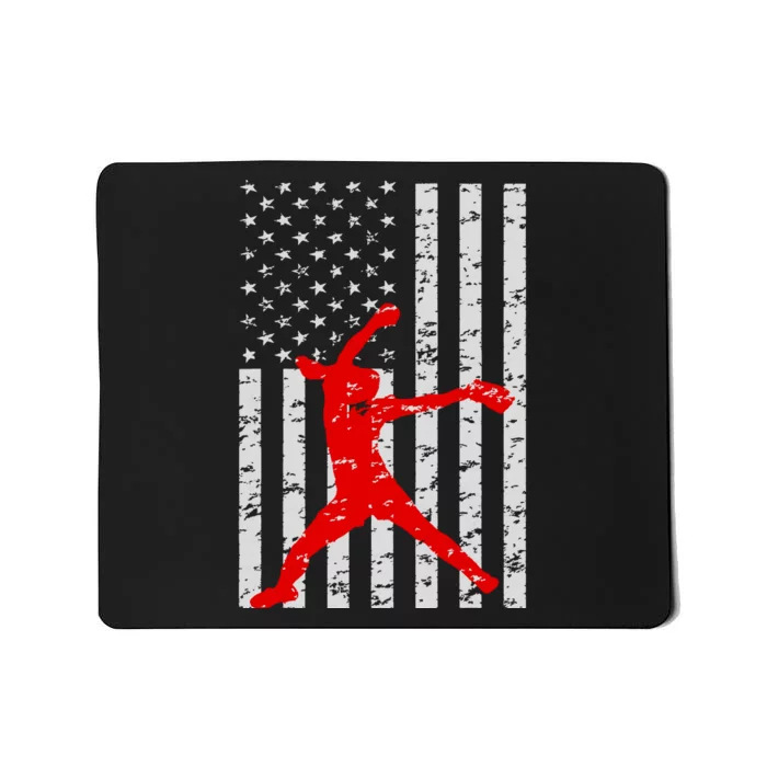 American Flag Love Softball Fastpitch Pitcher Gifts Mousepad