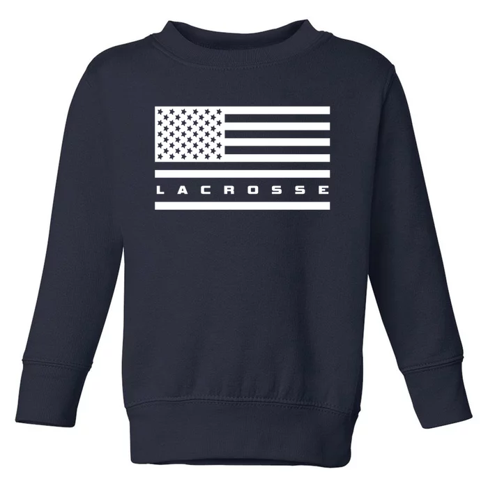 American Flag Lacrosse Apparel Gift Lacrosse Gift Toddler Sweatshirt