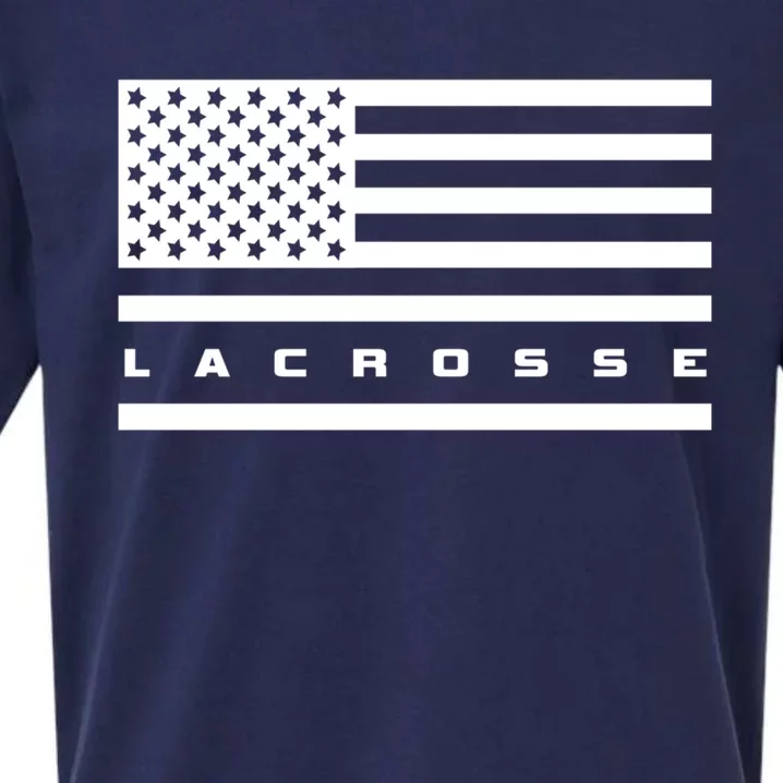 American Flag Lacrosse Apparel Gift Lacrosse Gift Sueded Cloud Jersey T-Shirt