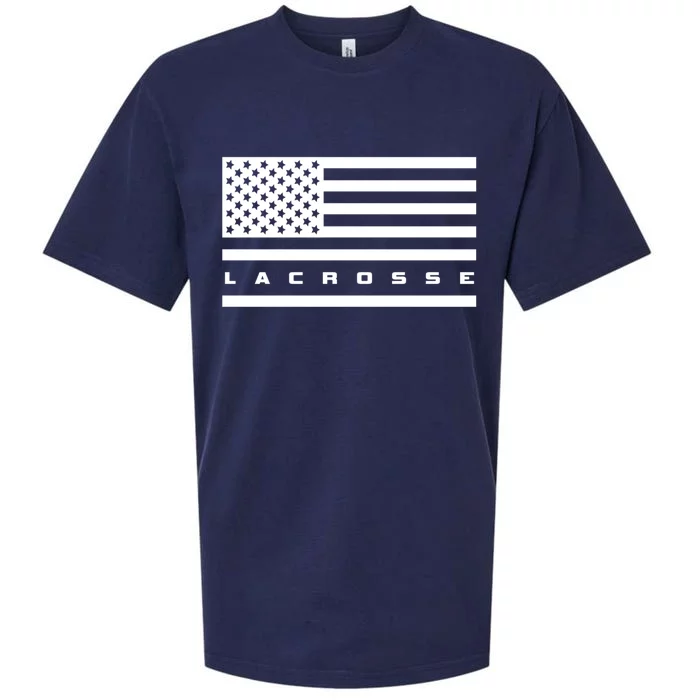 American Flag Lacrosse Apparel Gift Lacrosse Gift Sueded Cloud Jersey T-Shirt