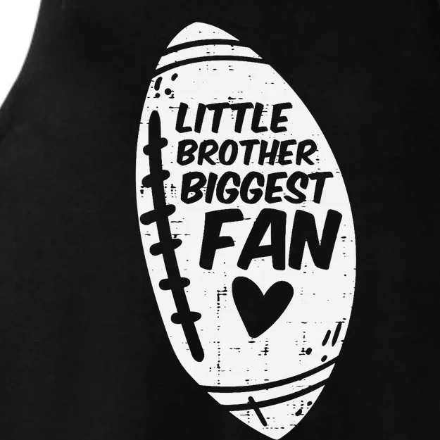 American Football Little Brother Biggest Fan Family Ladies Tri-Blend Wicking Tank