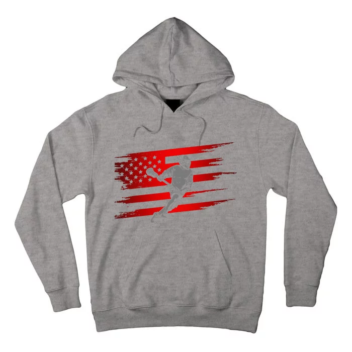 American Flag Lacrosse Apparel Lacrosse Tall Hoodie