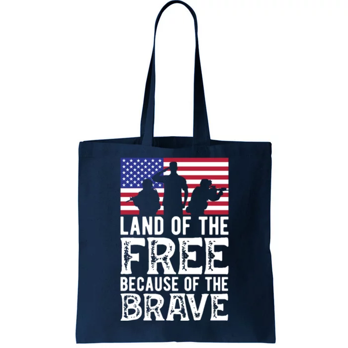 American Flag Land Of The Free Because Of The Brave Memorial Day Gift Tote Bag