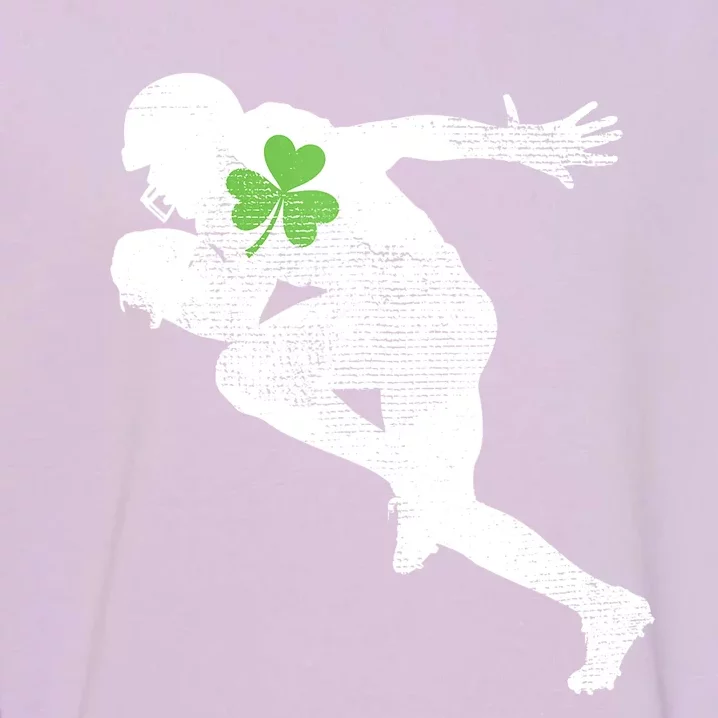 American Football Lovers Green Shamrock Leaf St Patricks Day Garment-Dyed Sweatshirt