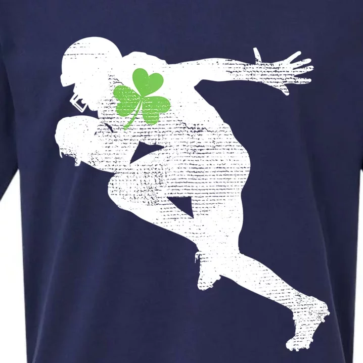 American Football Lovers Green Shamrock Leaf St Patricks Day Sueded Cloud Jersey T-Shirt