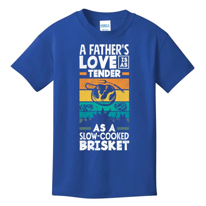 A Father's Love Tender As A Slowgiftcooked Brisket Bbq Cute Gift Kids T-Shirt