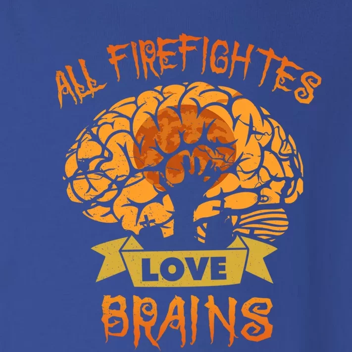 All Firefighters Love Brains Scary Halloween Night Costume Cute Gift Toddler Long Sleeve Shirt