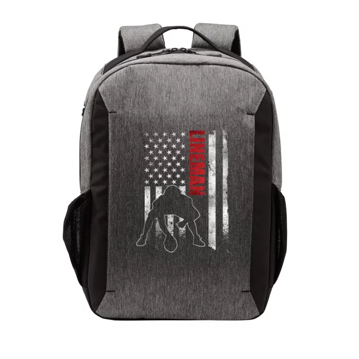 American Football Lineman Offensive Playerl Us Flag Vector Backpack