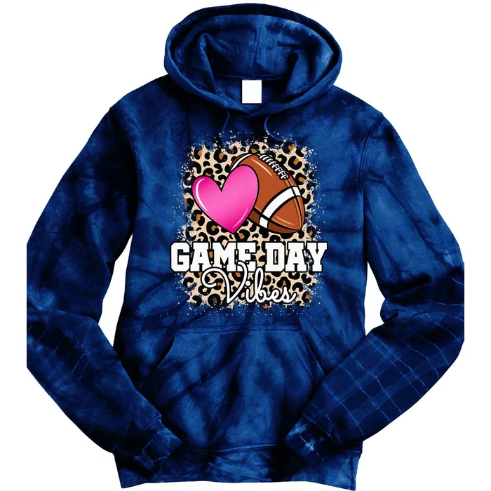 American Football Lover Game Day Leopard Cheetah Football Tie Dye Hoodie