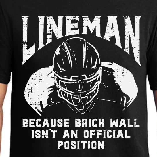 American Football Lineman Brick Wall Funny Quote Pajama Set