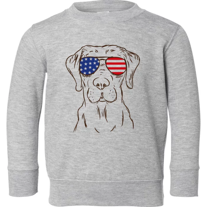 American Flag Labrador Retriever Patriotic 4th Of July Gifts Toddler Sweatshirt