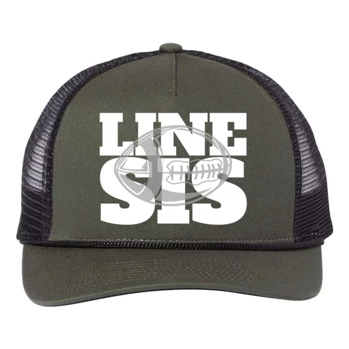 American Football Line Sis Player Support Gift Retro Rope Trucker Hat Cap