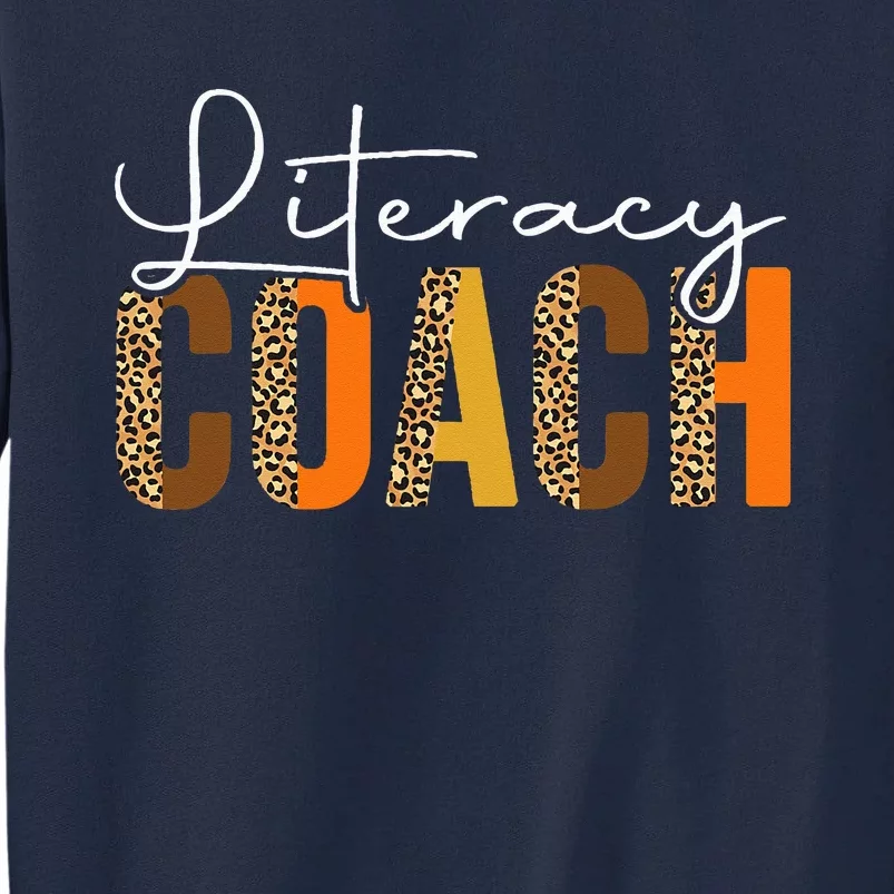 Autumn Fall Literacy Coach Thanksgiving Leopard Squad Tall Sweatshirt