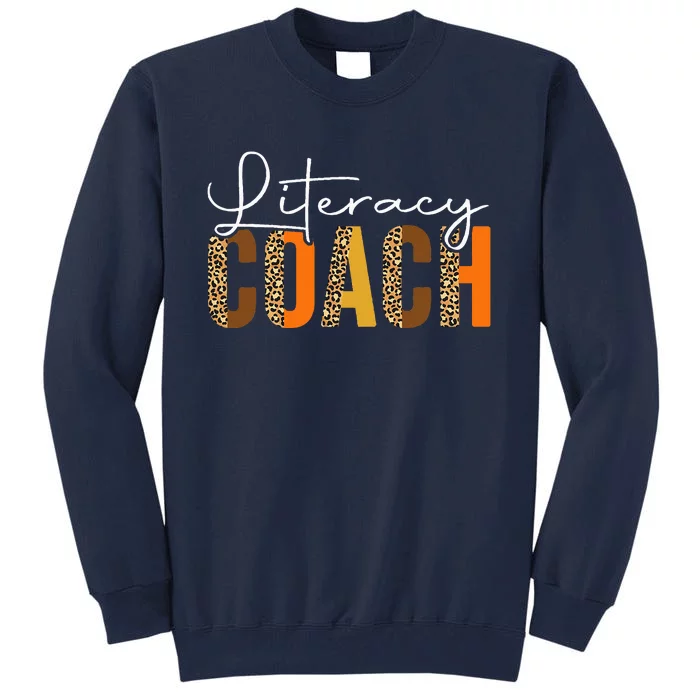 Autumn Fall Literacy Coach Thanksgiving Leopard Squad Tall Sweatshirt