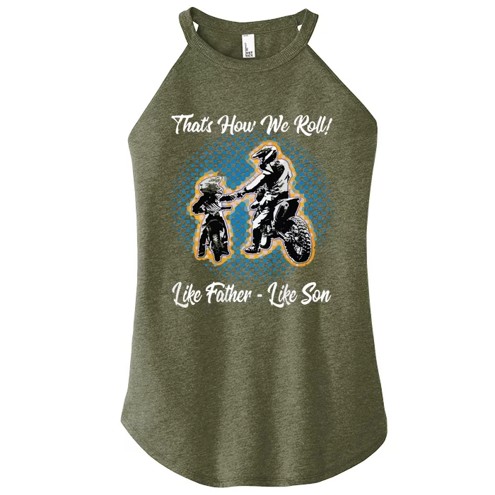 Awesome Father Like Son Dirt Bike Motocross Motorbike Women’s Perfect Tri Rocker Tank