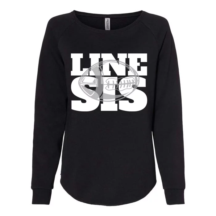 American Football Line Sis Player Support Funny Gift Womens California Wash Sweatshirt