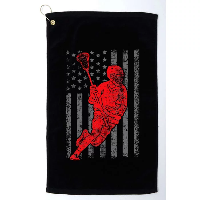 American Flag Lacrosse Usa Sport Platinum Collection Golf Towel