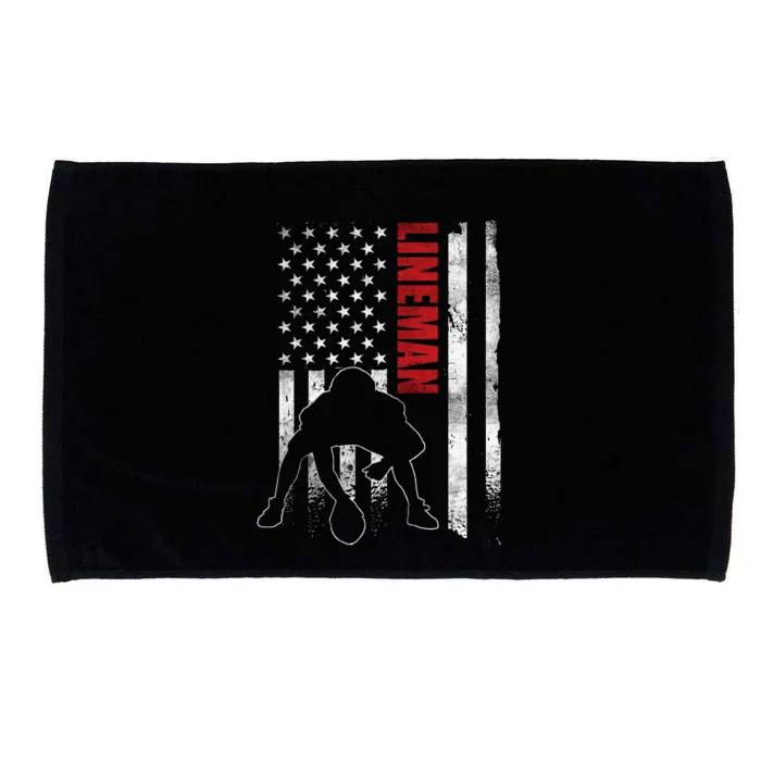 American Football Lineman Offensive Player Apparel Us Flag Microfiber Hand Towel