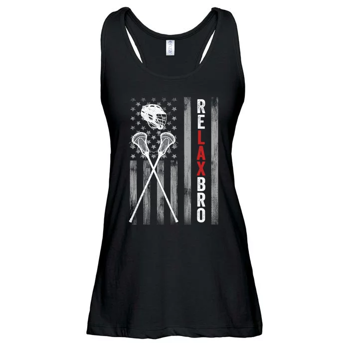 American Flag Lax Helmet Sticks Lacrosse Ladies Essential Flowy Tank