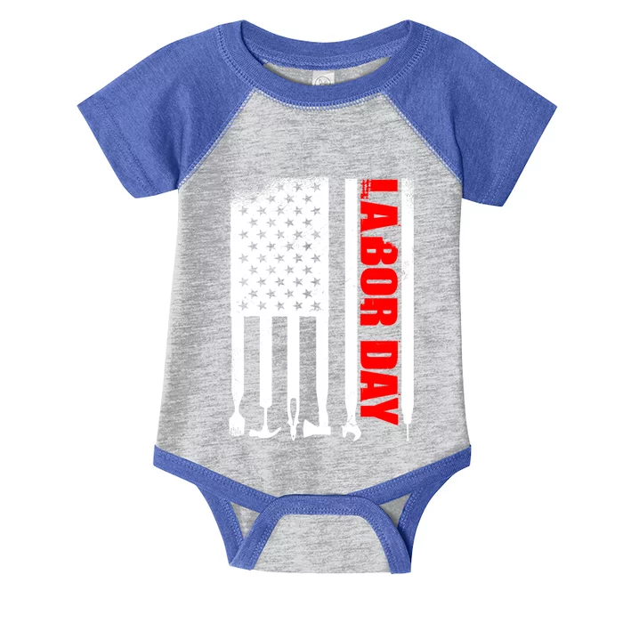 American Flag Labor Day Meaningful Gift Infant Baby Jersey Bodysuit