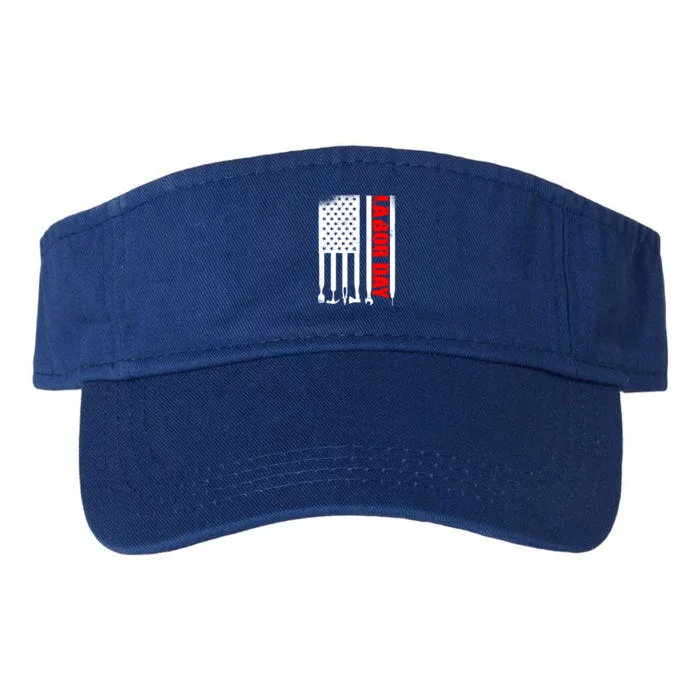 American Flag Labor Day Meaningful Gift Valucap Bio-Washed Visor