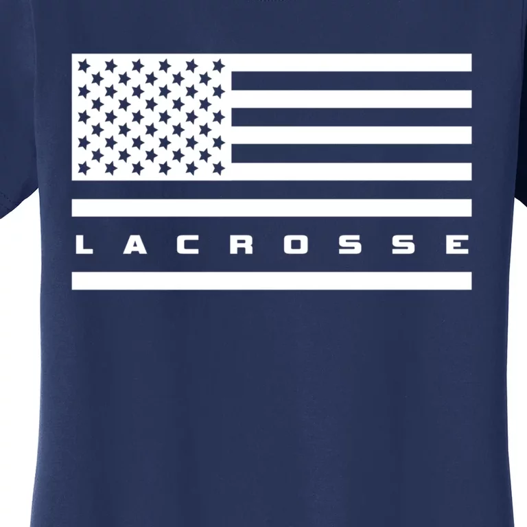 American Flag Lacrosse Apparel Gift Lacrosse Gift Women's T-Shirt