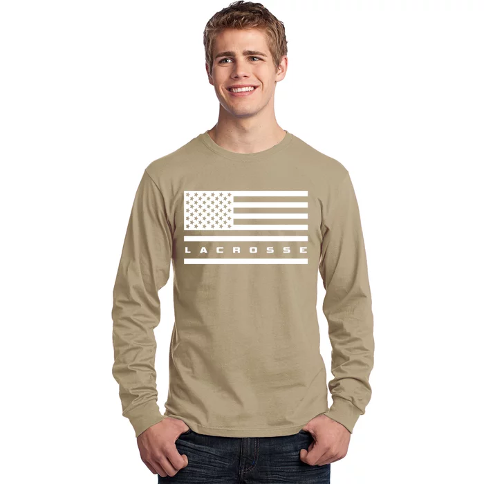 American Flag Lacrosse Apparel Gift Lacrosse Gift Long Sleeve Shirt