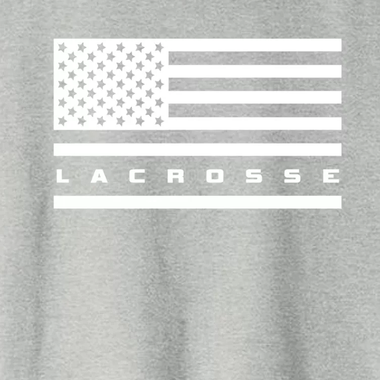 American Flag Lacrosse Apparel Gift Lacrosse Gift Women's Crop Top Tee