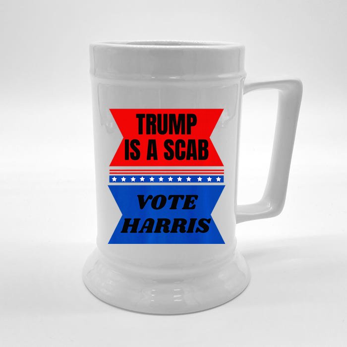 Antitrump Fun Laundry Detergent Vote Harris 2024 Election Front & Back Beer Stein