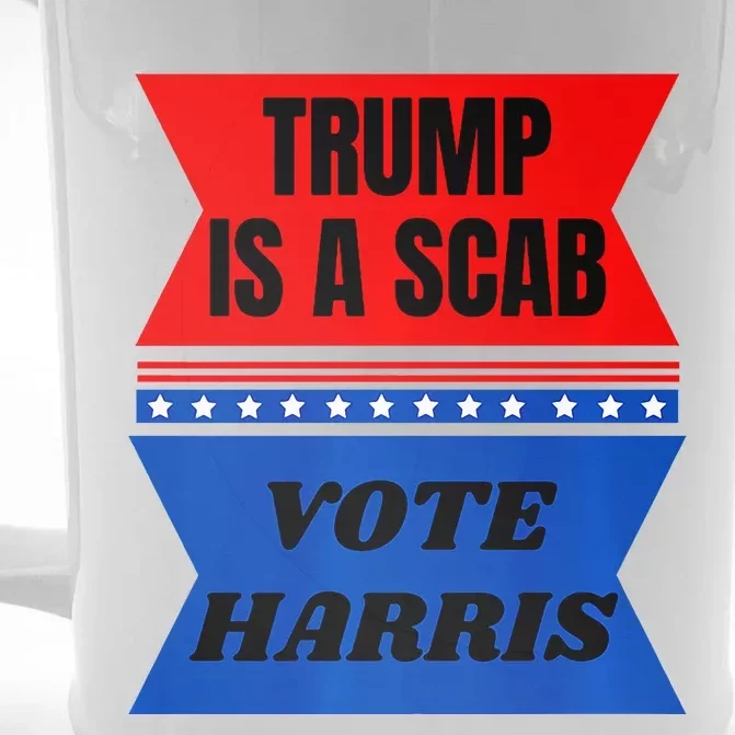 Antitrump Fun Laundry Detergent Vote Harris 2024 Election Front & Back Beer Stein