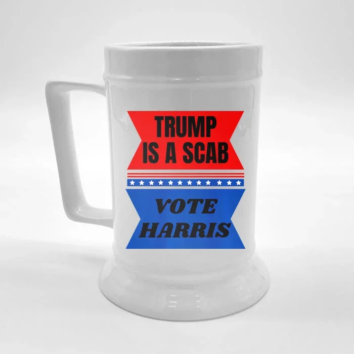 Antitrump Fun Laundry Detergent Vote Harris 2024 Election Front & Back Beer Stein