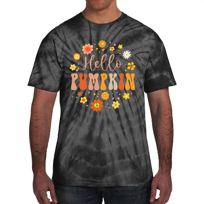 Autumn Fall Lover Pumpkin Groovy Thanksgiving Tie-Dye T-Shirt