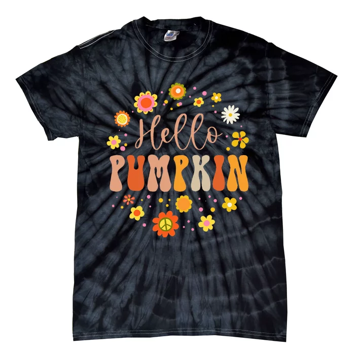 Autumn Fall Lover Pumpkin Groovy Thanksgiving Tie-Dye T-Shirt