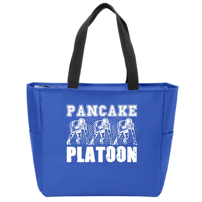 American Football Line Pancake Platoon Player Support Gift Zip Tote Bag