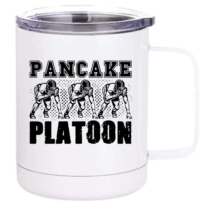 American Football Line Pancake Platoon Player Support Gift Front & Back 12oz Stainless Steel Tumbler Cup