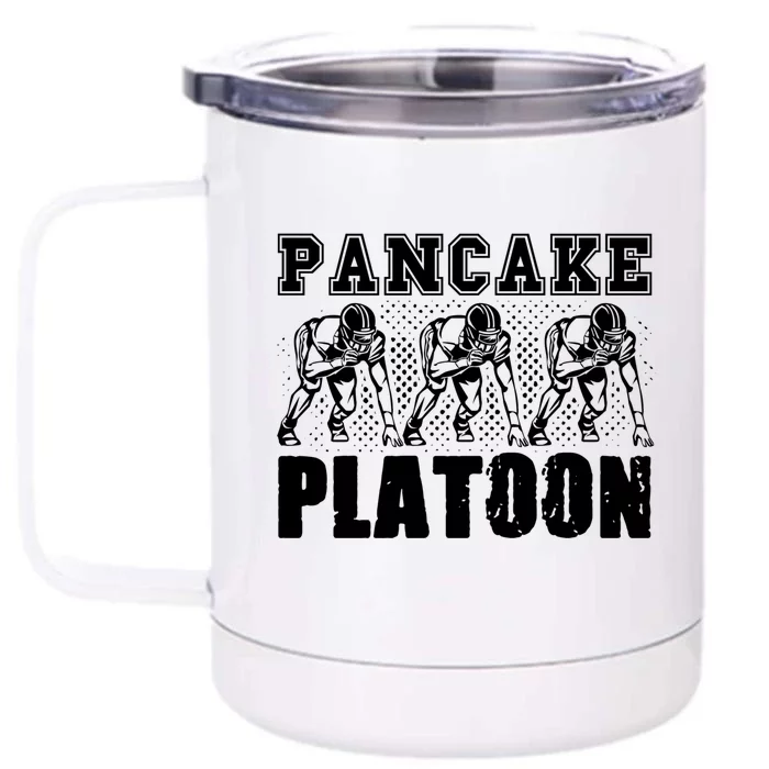 American Football Line Pancake Platoon Player Support Gift Front & Back 12oz Stainless Steel Tumbler Cup