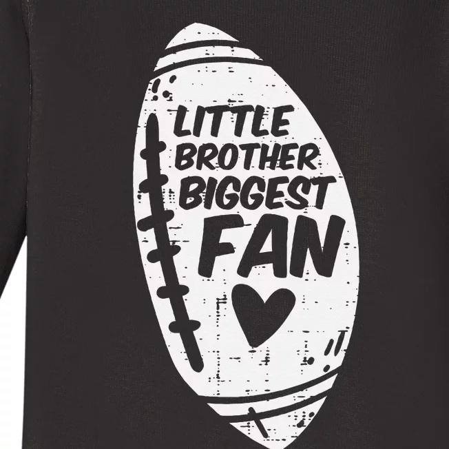 American Football Little Brother Biggest Fan Family Baby Long Sleeve Bodysuit