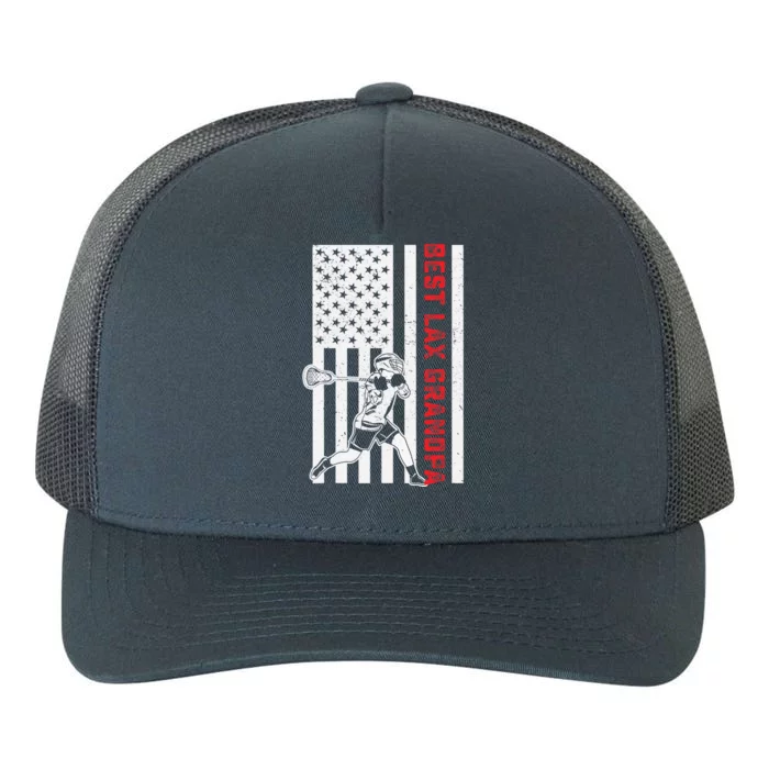 American Flag Lacrosse Grandpa LAX Player Team Sports Lover Yupoong Adult 5-Panel Trucker Hat