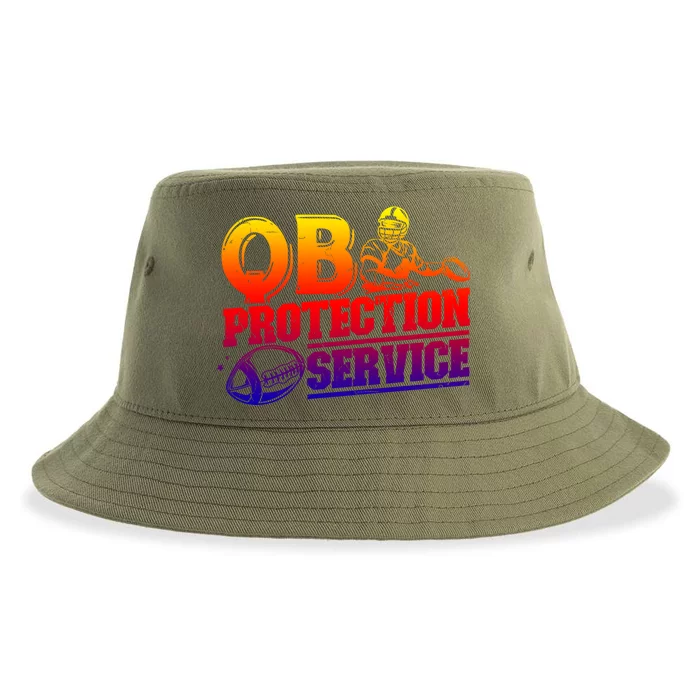 American Football Line Qb Protection Service Great Gift Sustainable Bucket Hat