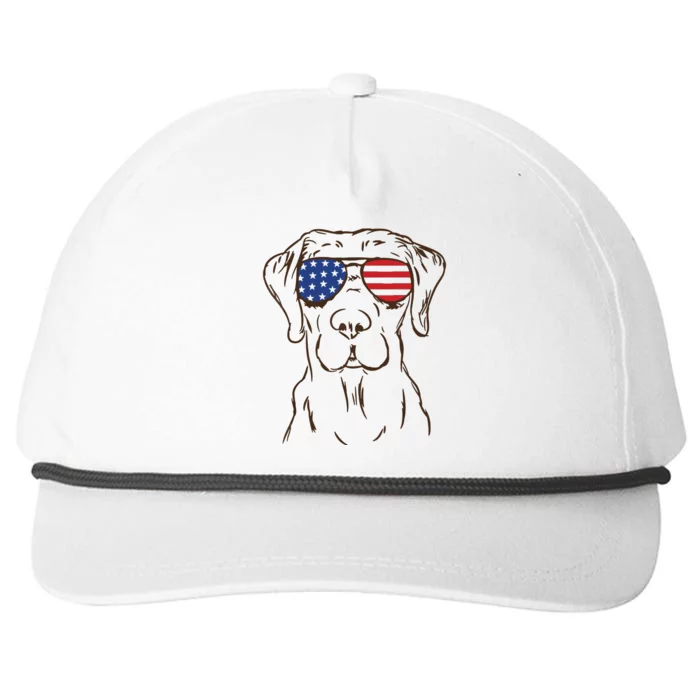 American Flag Labrador Retriever Patriotic 4th Of July Gifts Snapback Five-Panel Rope Hat