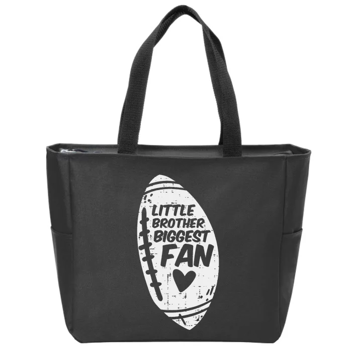 American Football Little Brother Biggest Fan Family Zip Tote Bag